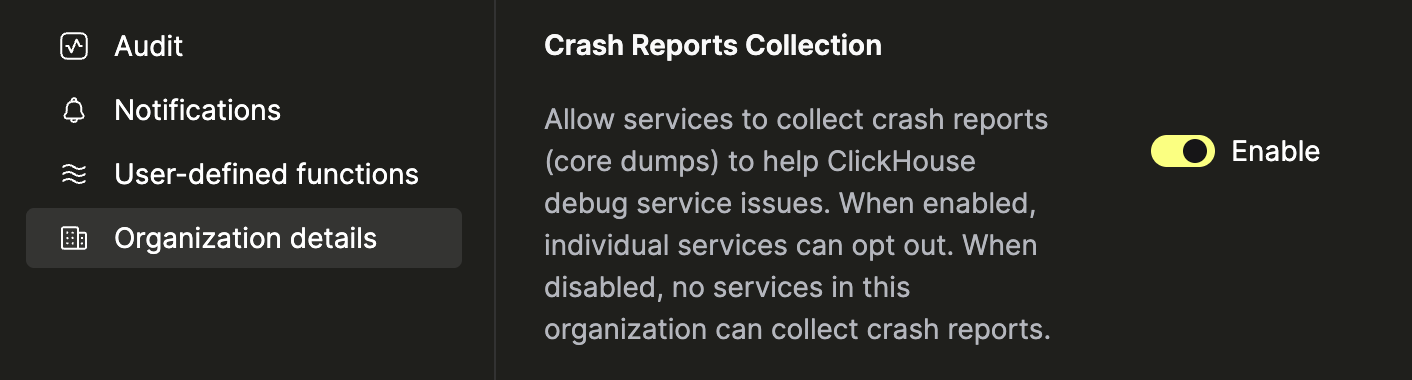 Crash reports collection
