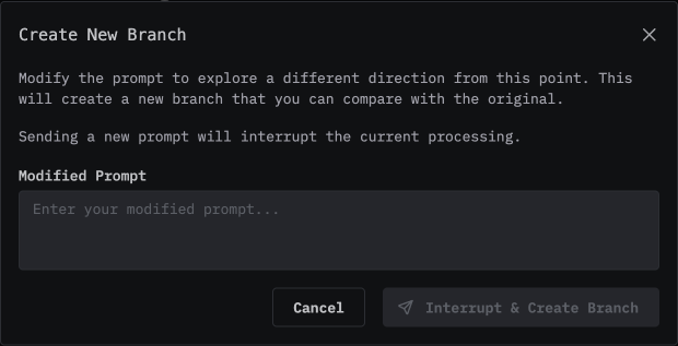 Create New Branch dialog